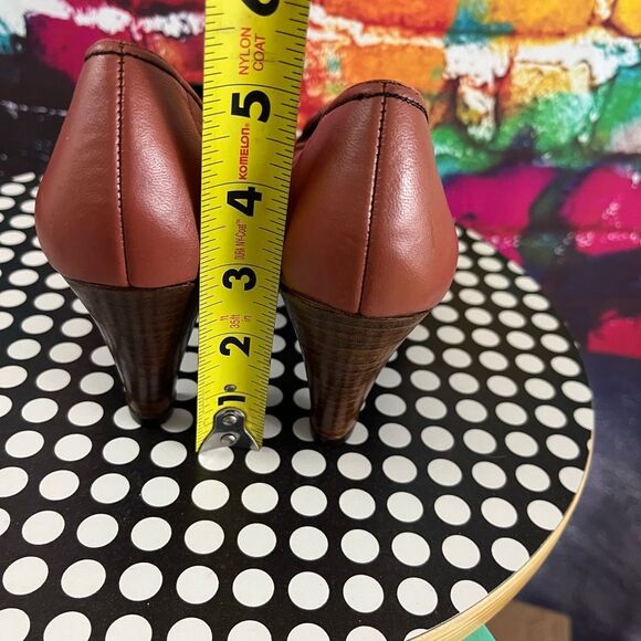 Vintage Naturalizer Stacked Heel Loafer Style Pump Size 7.5 Medium Leather - Picture 5 of 7